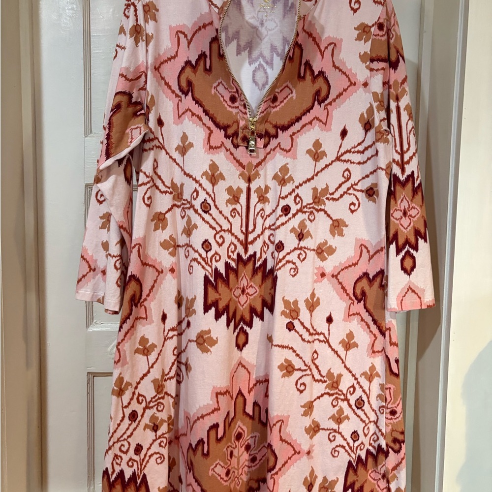 Spartina 449 Pink and Brown Patterned Dress